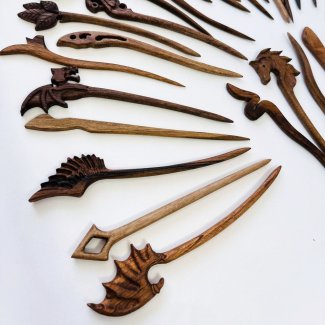 کانزاشی چوبی یا چوب مو طرح دار تک شاخه