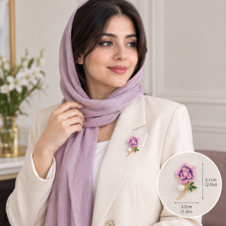 گل سینه گل آبرنگی مرواریدی