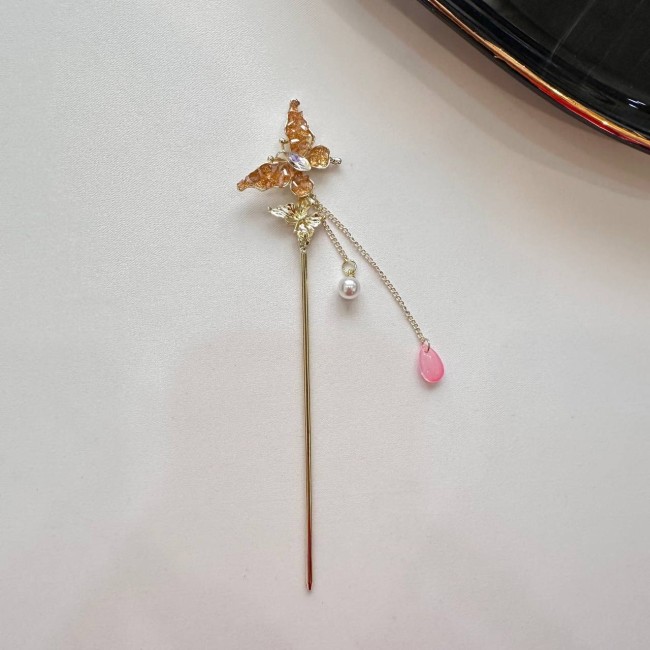 کانزاشی فلزی پروانه کریستالی طلایی