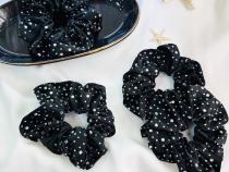 کش مو اسکرانچی مشکی نگینی