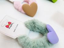 Heart fur hair elastic