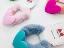 Heart fur hair elastic