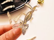 گیره انبری نگینی نقره ای