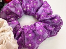 کش مو اسکرانچی گلدوزی