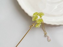 کانزاشی فلزی آویزدار گل شیپوری سبز